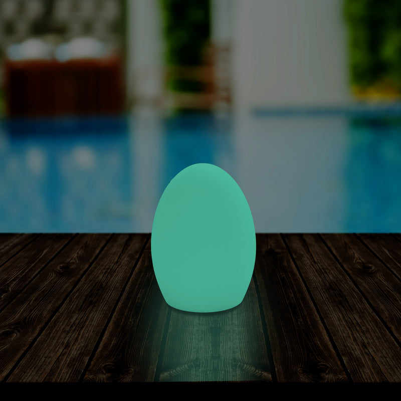 Lampe de table LED jardin extérieur Petite lampe de patio 19 cm, alimenté sur secteur, multicolore