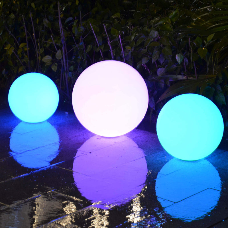 Lampe Flottante Piscine, Sphère LED Extérieure Jardin, 30cm, IP67