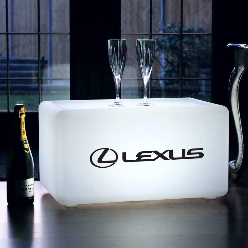 Meuble lumineux personnalisé Banc illuminé Objet LED sans fil affichage promotionel Tabouret Chaise