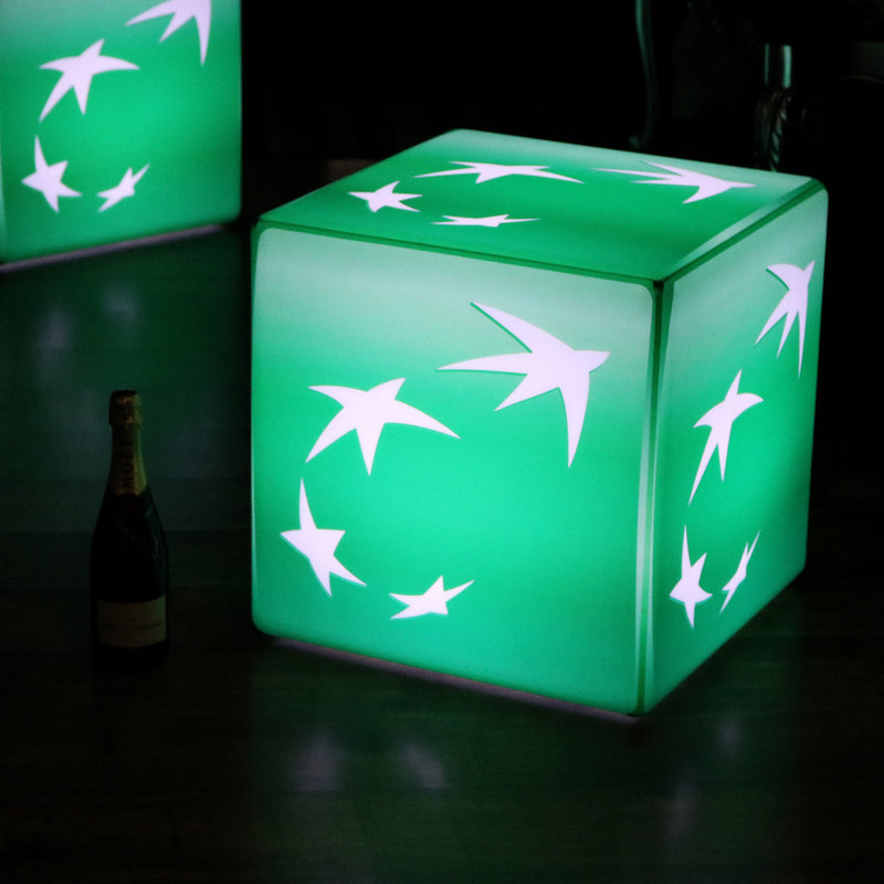 Affichage illuminé chaise siège tabouret Cube lumineux Eclairage d'enseigne Publicité sans fil 50 cm