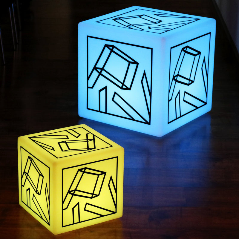 Affichage illuminé chaise siège tabouret Cube lumineux Eclairage d'enseigne Publicité sans fil 50 cm