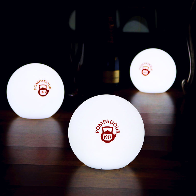 Lampe à poser LED personnalisée Éclairage d'enseigne Pub Affichage illuminé avec logo, boule 15 cm