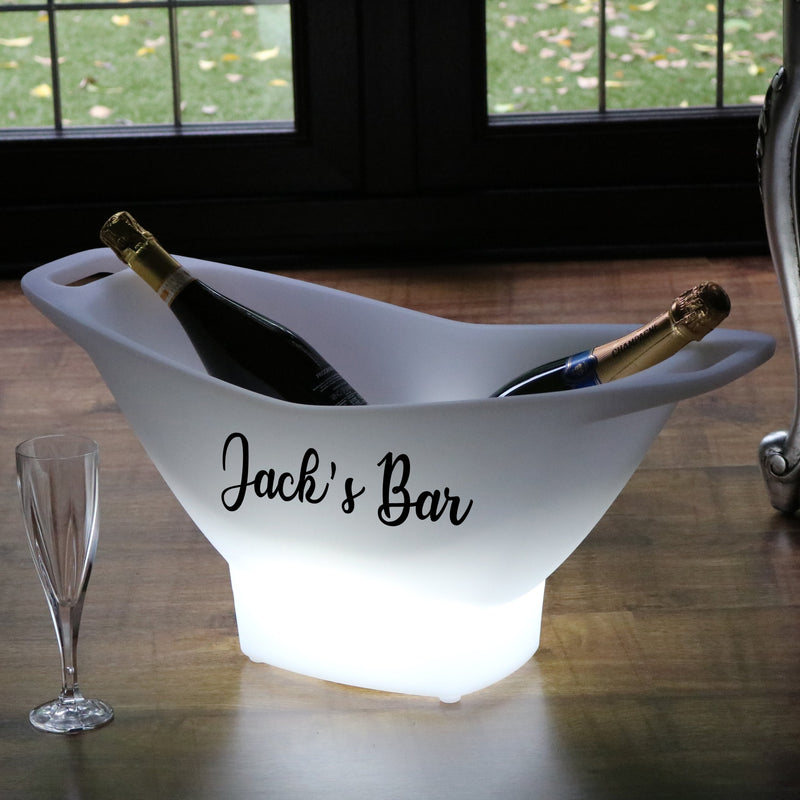 Grand seau à glace illuminé Éclairage LED personnalisé Refroidisseur de vin champagne avec logo Pub