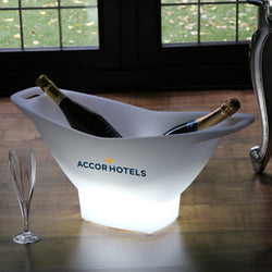 Grand seau à glace illuminé Éclairage LED personnalisé Refroidisseur de vin champagne avec logo Pub