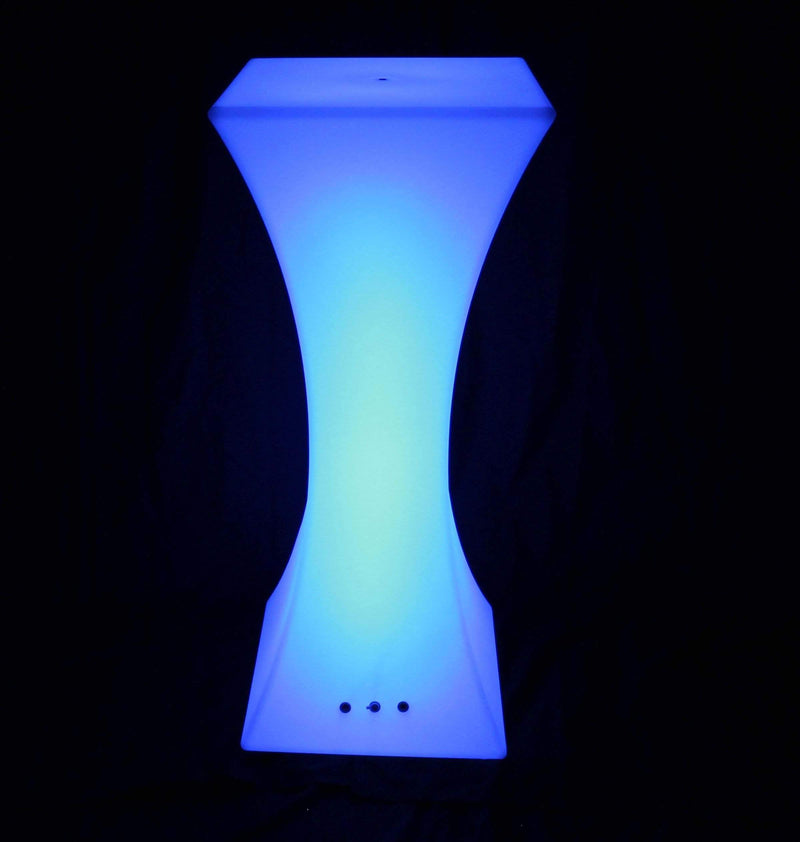 Bar à Cocktails Lumineux, Table Meuble LED sans Fil, Lampadaire Lampe Sol RGB 110cm