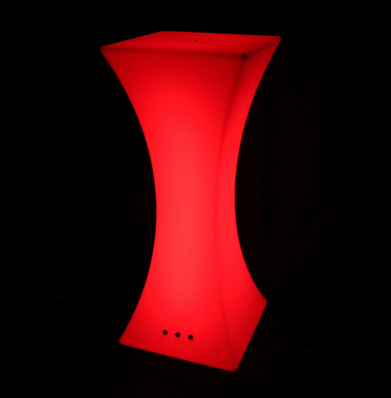 Bar à Cocktails Lumineux, Table Meuble LED sans Fil, Lampadaire Lampe Sol RGB 110cm