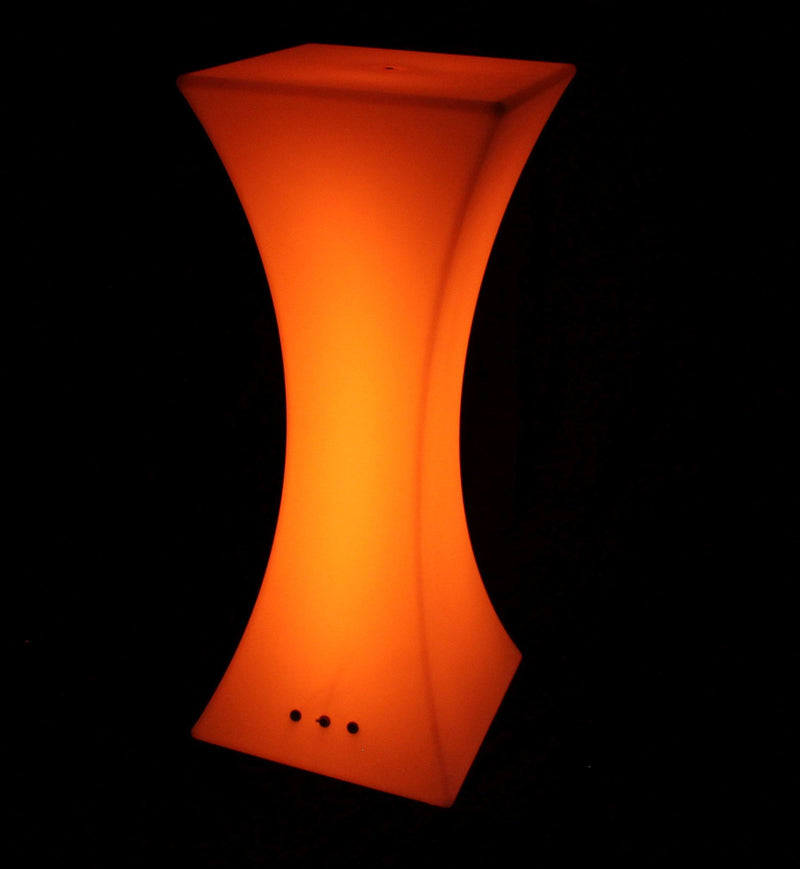 Bar à Cocktails Lumineux, Table Meuble LED sans Fil, Lampadaire Lampe Sol RGB 110cm