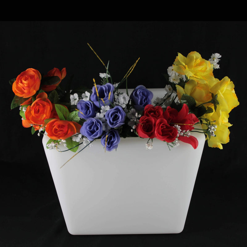 Vase LED Lumineux, Pot de Plante Multicolore Rechargeable, Lampe Table Design 27cm