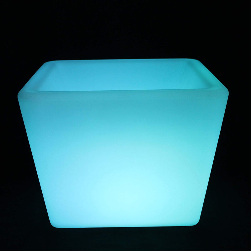 Vase LED Lumineux, Pot de Plante Multicolore Rechargeable, Lampe Table Design 27cm