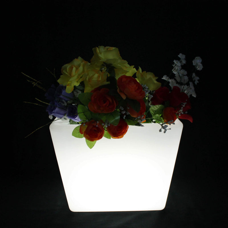 Vase LED Lumineux, Pot de Plante Multicolore Rechargeable, Lampe Table Design 27cm