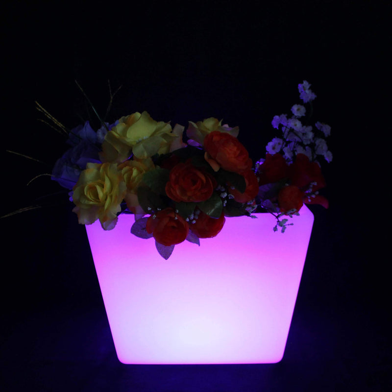 Vase LED Lumineux, Pot de Plante Multicolore Rechargeable, Lampe Table Design 27cm