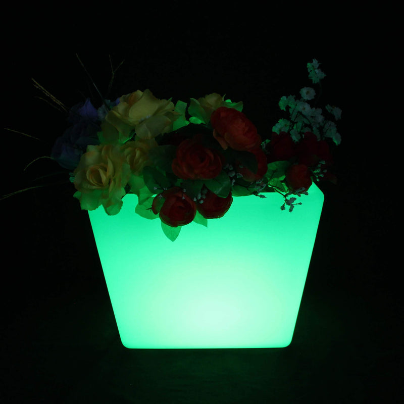Vase LED Lumineux, Pot de Plante Multicolore Rechargeable, Lampe Table Design 27cm