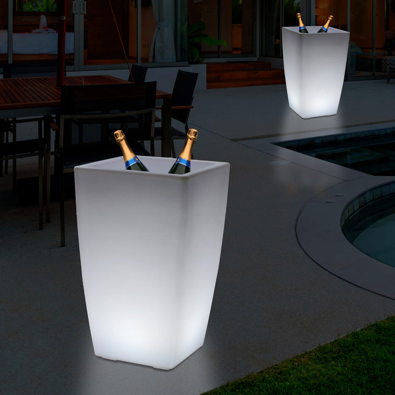 Seau à champagne Porte-glaçons LED 50cm sur pied Refroidisseur de bouteille de vin extérieur jardin