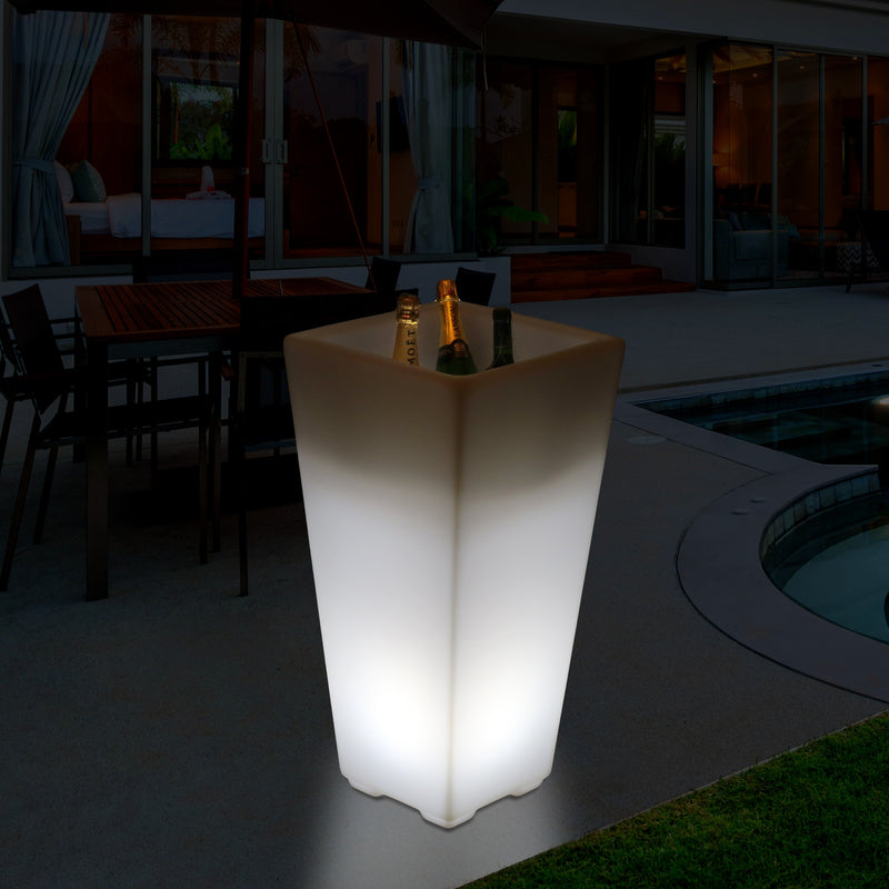75 cm Seau à vin LED Refroidisseur de champagne jardin Seau à glace éclairé pour boissons plein air