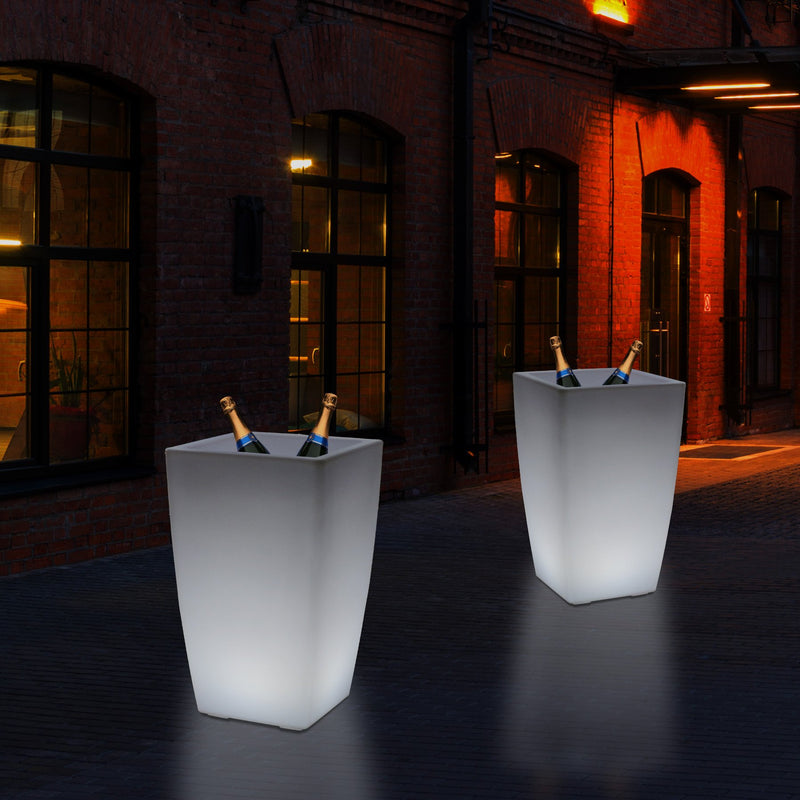 Seau à champagne Porte-glaçons LED 50cm sur pied Refroidisseur de bouteille de vin extérieur jardin